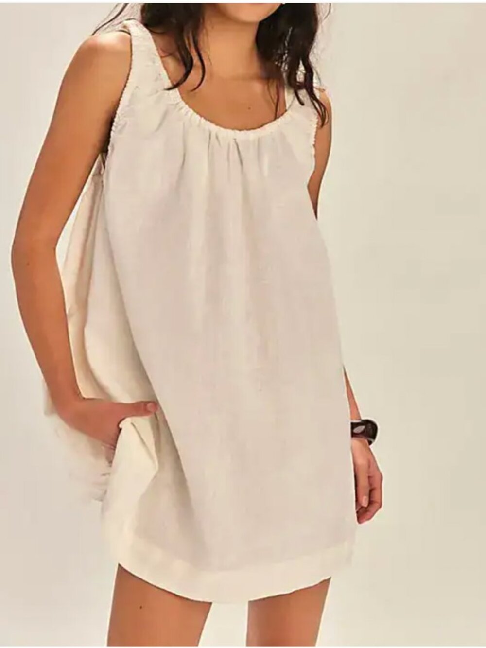 Free People Amanda Cotton-Linen Mini dress white xs